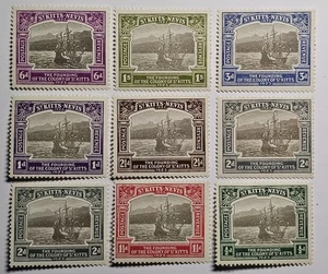ST KITTS NEVIS 1923 SHORT SET of 8+1 SUPERB  Mint. €70.  SG 48-55 - Picture 1 of 2