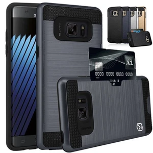 Drop Protection Metallic Brushed 2 Layer case cover For Samsung Galaxy Note FE - Picture 1 of 12