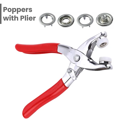 PRYM 9.5mm Prong Snap Poppers Fasteners Buttons Press Studs with Plier Tool Kit - Image 1 of 4