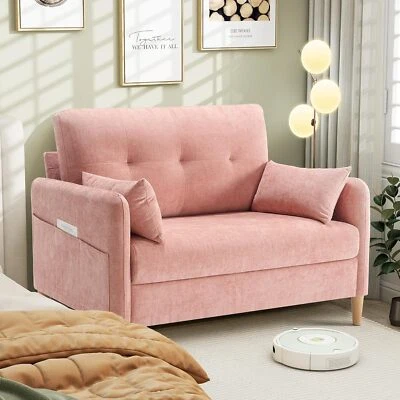 Loveseat Sofa, 47” Small Couch for Living Room, Comfy Chenille Fabric for home - Image 1 of 4