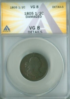 1805 HALF CENT ANACS VG 8 DETAILS (2127129) - Image 1 of 4