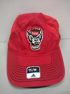 NEW Adidas North Carolina State Wolfpack NCAA Fitted Small Red Mesh Trucker Hat - Picture 1 of 3