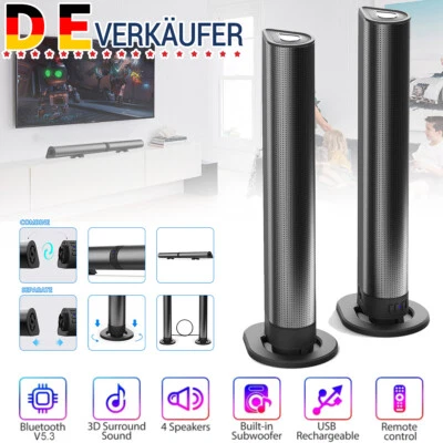 Bluetooth 5.3 Soundbar 3D-Stereo Surround TV Sound System Heimkino Lautsprecher - Bild 1 von 4
