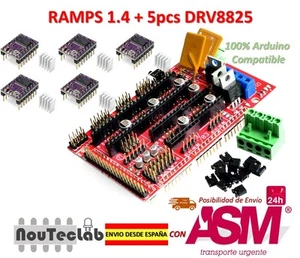 RAMPS 1.4 Control Panel Reprap MendelPrusa + 5pcs DRV8825 Stepper Motor Drive - Imagen 1 de 1