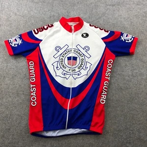 Vermarc Cycling Jersey Mens Large Red Blue Coast Gaurd Short Sleeve Full Zip - Picture 1 of 14