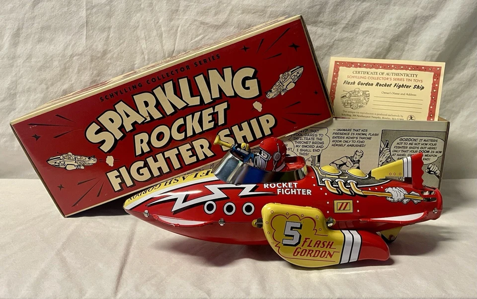 Flash Gordon Sparkling Rocket Fighter Ship 2004 Schylling Friction Powered