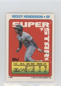 1990 Super Star Sticker Back Cards Rickey Henderson Milt Thompson Junior Felix