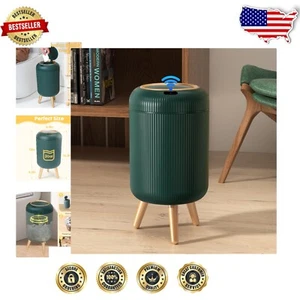 Modern Green Motion Sensor Trash Can - 3 Gallon, Perfect for Bathroom & Kitchen - Picture 1 of 8