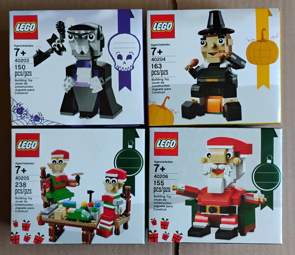 4 *NUEVO* LEGO Juegos 40203 Halloween Vampiro 40204 Acción de Gracias 40205/6 Santa Elfos Foto 1 de 4