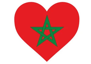 Morocco Heart Love Flag Vinyl Laptop, PC Phone or Bumper Sticker Decal - Picture 1 of 4