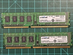 2 New Crucial 1GB 240PIN DIMM 128MX64 DDR3 Desktop Memory CT12864BA1067.M8FF - Picture 1 of 2