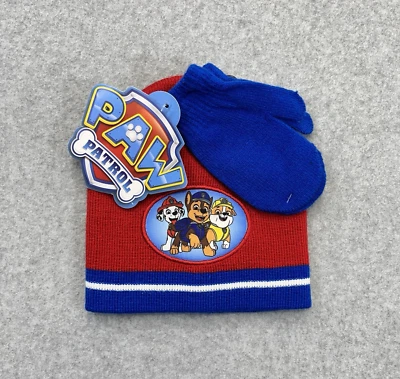 NUEVO CON ETIQUETAS Paw Patrol Conjunto de gorro y mitones de invierno para niños pequeños NUEVO Nickelodeon Foto 1 de 4