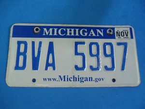 MICHIGAN LICENSE PLATE USED GOOD CONDITION NOVEMBER 2009 BVA5997 - Picture 1 of 1