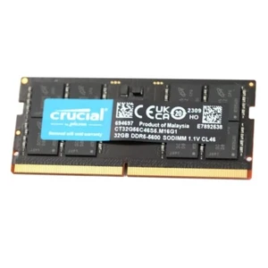 New 32GB Crucial DDR5 5600MHZ PC5-44800 Laptop SODIMM Memory Ram (CT32G56C46S5) - Picture 1 of 4