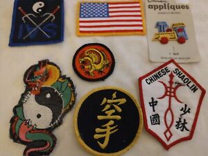 Used Assorted Kenpo Karate, American Flag, Clothing Patches