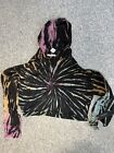 NWT Project Social T Womens Night Gaze Tie Dye Crop Hoodie MP7 Black/Multi Small