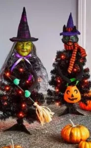 🔥SALE Lighted Halloween Black Cat Witch LED Trick Treater broom 28” Price For1 - Picture 1 of 3