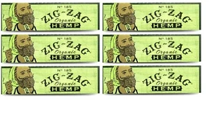 6x Zig Zag Organic 1 1/4 Rolling Papers ZigZag Hemp w/Sticker 50 Lvs/Pk USA SHPD - Picture 1 of 3