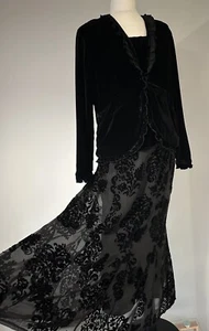 Fragile Silk Velvet Cami Skirt Blazer Jacket 3 Piece Dress Suit Set L 14 16 BNWT - Picture 1 of 24