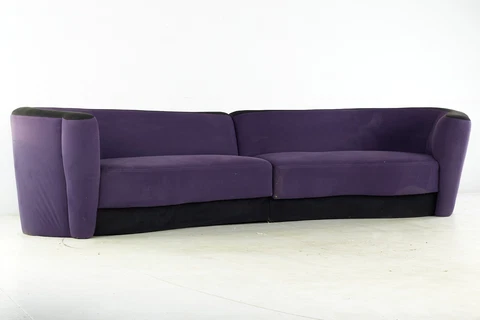 Vladimir Kagan Style Mid Century Plinth Base 2 Piece Sofa Cover