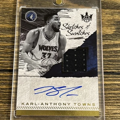 KARL-ANTHONY TOWNS 2017-18 Court Kings GAME WORN Jersey Autograph /199 Wolves - Image 1 of 2