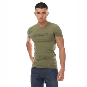 Herren T-Shirt Emporio Armani Rundhals Kurzarm Slim Fit in Grün - Bild 1 von 4