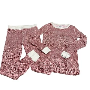 Crewcuts J. Crew Heart Pajama Set Girl's 8 Red Long Sleeve Pants Cotton - Picture 1 of 6