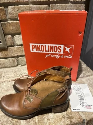 Pikolinos  Lace-up Leather Ankle Boots Womens Size 39 Brown - Image 1 of 4