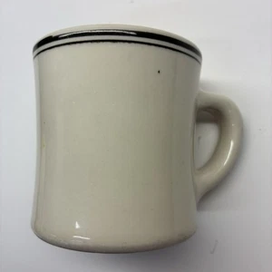 Vintage VICTOR Heavy Restaurant Diner Coffee Mug White Green Stripe 1950’s EUC - Picture 1 of 9