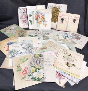 Riesiges Set mit 48 - Hochzeitswunschkarten Anfang 50er Jahre - Bild 1 von 8
