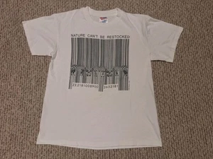 Vintage 90s Nature Can’t Be Restocked 1990 Human-i-Tees Shirt M Animal Zebra - Picture 1 of 5