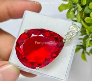 Best Quality 70+ Ct Red Topaz German Silver Solitaire Pear Cut Gemstone - Picture 1 of 5