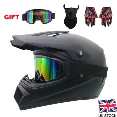 Full Face Motocross Helmet for Kids and Adults - MTB Motorcycle Dirt Bike UK