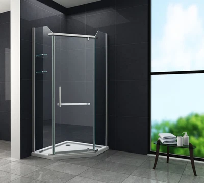 GLASDEALS Fünfeck Duschkabine PENTAGONO 8 mm Glas Dusche Duschwand Duschabtrennung
