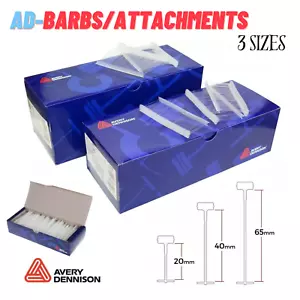 Avery Dennison Clear Kimble Barbs Attachments for Standard Tagging Gun - 3 Sizes - Picture 1 of 5