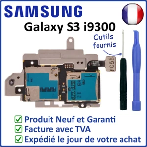 NAPPE FLEX LECTEUR CARTE SIM ET MICRO SD DU SAMSUNG GALAXY S3 i9300 AVEC SUPPORT - Photo 1 sur 3