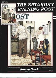 Saturday Evening Post Before The Shot Doctors Surgery Cross Stitch Chart - Picture 1 of 1