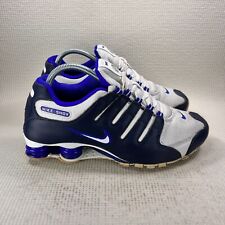 Nike Womens Shox NZ White Blue Running Shoes Women's Size 10 Athletic Sneakers