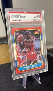 1986 Fleer Charles Oakley Rookie RC #81 PSA 8 - Bild 1 von 2