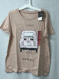 Damen Just Married Kurzarm Grafik T-Shirt - Grayson Threads - Größe XL - Bild 1 von 4