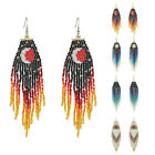 Earrings Star&Moon Beads Beaded Long Earrings Handmade Bohemian Drop Dangle