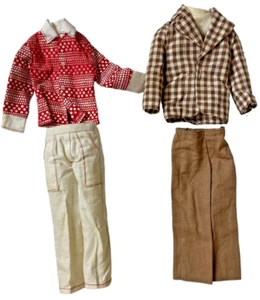 Barbie Puppe Ken Outfits Khaki Kleid Hose Plissee Hose Kleidung 1968 Vintage Anzug - Bild 1 von 2