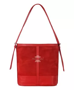 Women's Tote Handbag Leather trimmed Suede Shoulder Bag Top Handle Messenger Bag - Picture 1 of 6