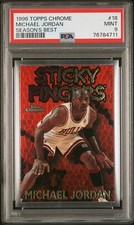 1996 Topps Chrome #18 Season's Best Sticky Fingers Michael Jordan PSA 9