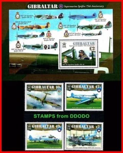 Gibraltar 2011 SPITFIRE AIRPLANES + S/S SC#1296-300 MNH FV£5.42/CV$17 MILITARY - Picture 1 of 1