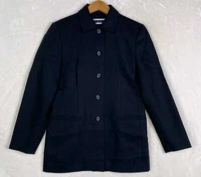 Abrigo Chaqueta De Colección Amanda Smith Para Mujer 4 Pequeñas Negro 100% Lana Pura Bolsillos Foto 1 de 4