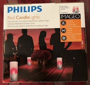 PHILIPS Lights Imageo Candlelight Set Rot Induktionsaufladung Tee-Licht NEU - Bild 1 von 5