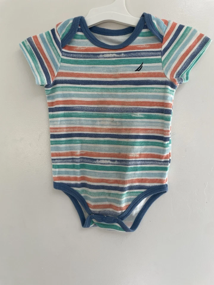 Body Nautica Bebé Niños Colorido Mezcla de Algodón a Rayas Manga Corta Multi 12M Foto 1 de 4