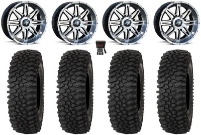 MSA Vibe 14" Wheels Dark Tint 27" Roctane ST Tires Polaris Ranger XP 9/1K - Image 1 of 4
