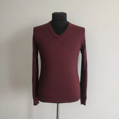 Suéter Jersey Z Zegna Para Hombres Lana Borgoña Cuello en V Talla M Foto 1 de 4